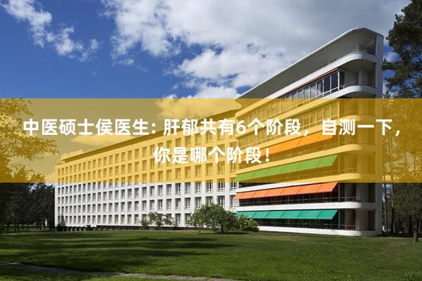 中医硕士侯医生: 肝郁共有6个阶段，自测一下，你是哪个阶段！