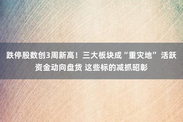 跌停股数创3周新高！三大板块成“重灾地” 活跃资金动向盘货 这些标的减抓昭彰
